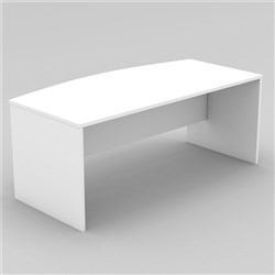 OM BOW FRONT DESK W1800 x D900/750 x H720mm White