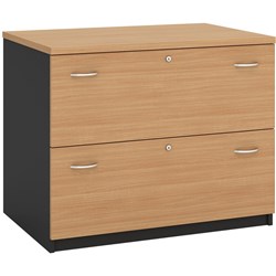 OM FILING CABINET W900 x D600 x H720mm Beech Charcoal