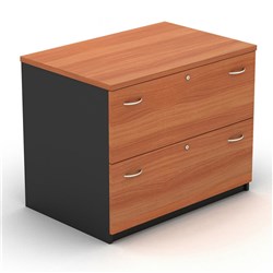 OM FILING CABINET W900 x D600 x H720mm Cherry Charcoal