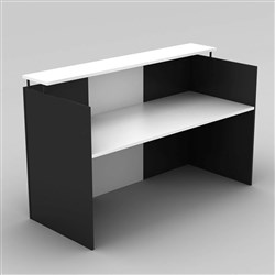 OM Classic Reception Counter Desk 1100Hx1800Wx750mmD White and Charcoal
