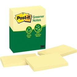 POST-IT 655-RPA RECYCLED NOTE 76mm X 127mm Yellow Pack Of 12