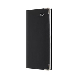 COLLINS MANAGEMENT SLIM DIARY Week To View B6/7 Landscape Bonded Leather Black