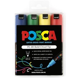 POSCA POSTER MARKER PC-8K Colours Assorted Pack of 4