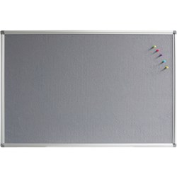 PIN BOARD 1500 x 1200 GREY FABRIC ALUMINIUM FRAME