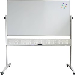 MOBILE DOUBLE SIDED WHITEBOARD 1500 x 900 WITH STAND