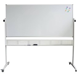 MOBILE DOUBLE SIDED PORCELAIN WHITEBOARD 1800 x 1200 WITH STAND