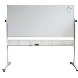 MOBILE DOUBLE SIDED PORCELAIN WHITEBOARD 1200 x 900 WITH STAND