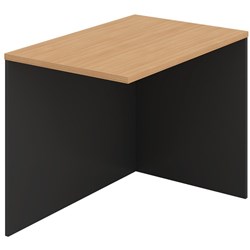 OM Classic Reception Desk Return 720Hx900Wx600mmD Full Modesty Beech and Charcoal