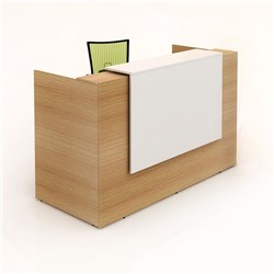 Sorrento Reception Counter Desk 1150Hx1800Wx840mmD White & Beech