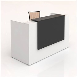 SORRENTO RECEPTION COUNTER 1800W x 840D x 1150H WHITE & CHARCOAL