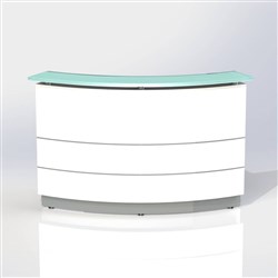 POLARIS RECEPTION COUNTER W 1800 x D 805 X H 1120mm Gloss White