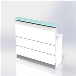 POLARIS RECEPTION COUNTER W 900 x D 805 X H 1120mm Gloss White