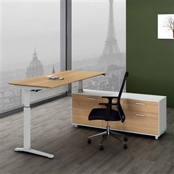 POTENZA EXECUTIVE DESK W 2000 x D 1820 x H 750-1100mm Virginia Walnut/White Right