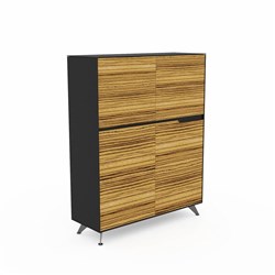 NOVARA CABINET W 1244 x D 425 x H 1750mm Zebrano/Black