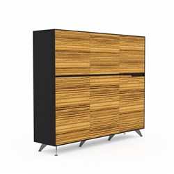 NOVARA CABINET W 1825 x D 425 x H 1550mm Zebrano/Black