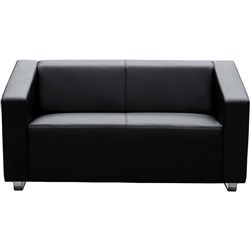 Cube Lounge Two Seater 1430Wx880Hx720mmD Black leather