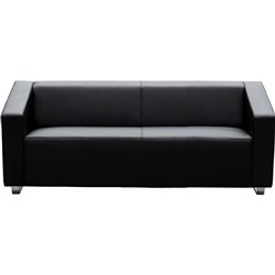 Cube Lounge Three Seater 2000Wx880Hx720mmD Black leather