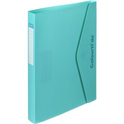 Colourhide Ring Binder A4 2D Ring 18mm Velcro Closure Aqua