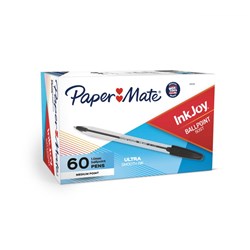 PAPERMATE INKJOY 50 BALLPOINT Pen 1.0mm Black Pack of 60