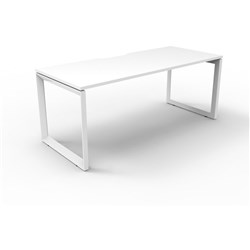 Deluxe Loop Desk No Screen 1200Wx750D White Top White Frame