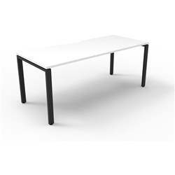 Deluxe Profile Desk No Screen 1200Wx750D White Top Black Frame