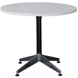Typhoon Round Meeting Table 900mm Diam White Top Black Stem With Chrome Base