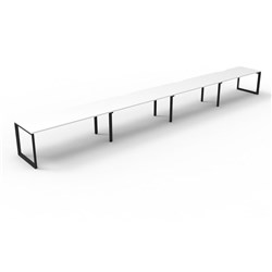 Deluxe Loop Workstation 4 Person No Screen 1800Wx750D White Top Black Single Frame