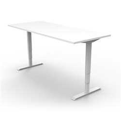 Boost Electric Height Adjustable Desk 1200Wx750D White scallop Top White Frame