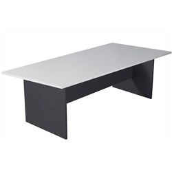 Rapidline Boardroom Table Rectangle 2400Wx1200D Top Natural White and Ironstone