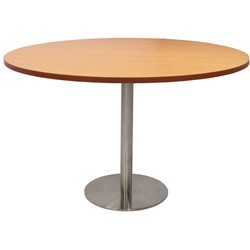 Rapidline Round Meeting Table 1200mm Diam Top Beech Stainless Steel
