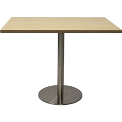 Rapidline Square Meeting Table 900WX900mmD Top Natural Oak Stainless Steel