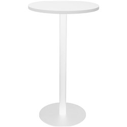 Rapidline Round Dry Bar Table 600mm Diam Top Natural White White Satin