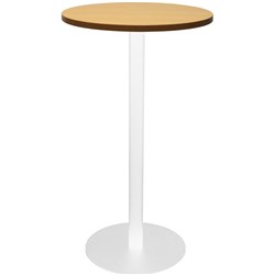 Rapidline Round Dry Bar Table 600mm Diam Top Beech White Satin Base