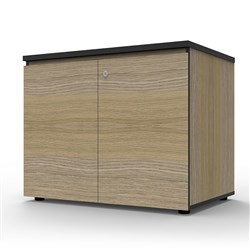 Infinity Swing 2 Door Storage Cupboard 730Hx900Wx600mmD Natural Oak with Black Edge