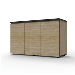 DELUXE INFINITY SWING DOOR CUPBOARD 1500W x 450D x 730H NATURAL OAK WITH BLACK