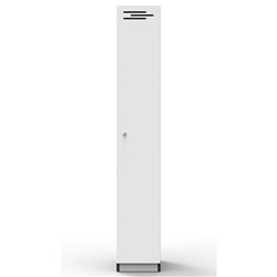 RAPIDLINE MELAMINE LOCKER 1 DOOR 305W x 455D x 1850MM NATURAL WHITE WITH BLACK