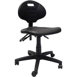 Laboratory Chair Moulded Polyurethane Height Adjustable Black LABCH