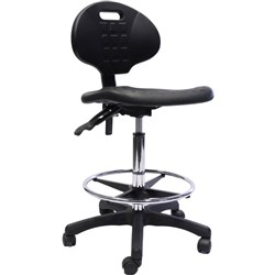 Laboratory drafting chair Moulded Polyurethane 3 lever Height Adjustable Black stool