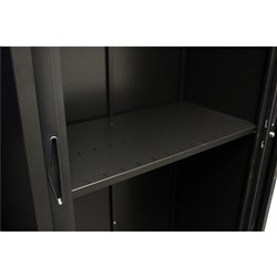 Go Steel Tambour Accessory Slotted Shelf 900mmW Black