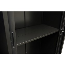 Go Steel Tambour Accessory Slotted Shelf 1200mmW Black