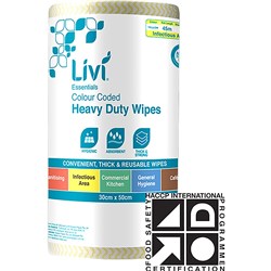 Livi Essentials Commercial Wipes 90 sheets Antibacterial Yellow