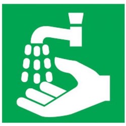 Brady Safety Sign Wash Hands Pictogram H200xW200 Self Adhesive Vinyl