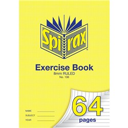 Spirax Exercise Book 106 A4 64 Page 8mm Ruled