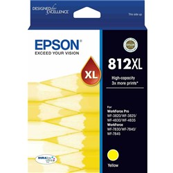 Epson 812XL DURABrite Ultra Ink Cartridge High Cap Yellow