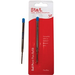 Stat Ballpoint Pen Refill Parker Compatible Fine Pack of 10 Blue