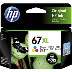 HP 67XL TRI COLOUR INK CARTRIDGE