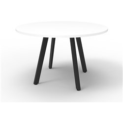 Eternity Round Meeting Table 1200mm Diam Top White Top Black Base