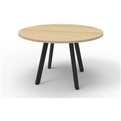 Eternity Round Meeting Table 1200mm Diam Top Oak Top Black Base