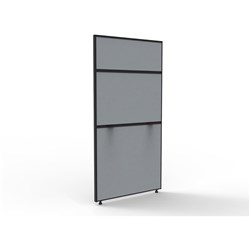 Shush 30 Desk Divider Screens 1500Hx750W Black Frame Grey Pinnable Fabric