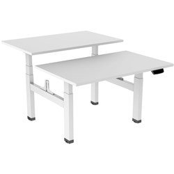 Ergovida Sit-Stand Desk Back to Back Electric White Frame 1800x750mm White Top